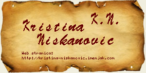 Kristina Niškanović vizit kartica